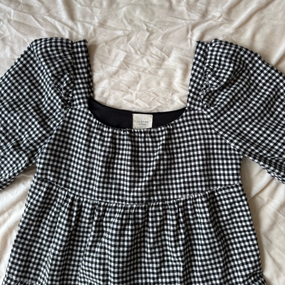 Adorable Gingham Babydoll Mini Dress 🖤 - Picture 5 of 9